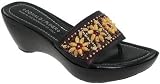 Donald J Pliner Cissi Women's Wedge Thong Sandals Antique Expresso
