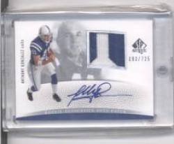 2007 SP Authentic #266 Anthony Gonzalez - Indianapolis Colts (RC - Rookie Card - Autographed - Piece of Jersey - Serial #'d to 725)(Football Cards)