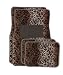 4pc Tan Leopard Carpet Style Floor Mat Set for Front and Rear Seats