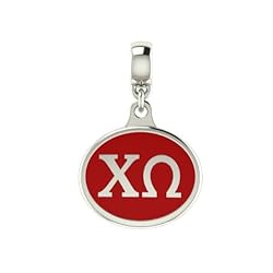 Chi Omega Sorority Drop Charm Fits Most European Style Bracelets Including Chamilia Zable Troll and More. High Quality Bead in Stock for Fast Shipping.