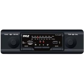 Pyle PLR14MPF In-Dash AM/FM-MPX MP3 Shaft Style Dual Knob Radio with USB/SD Card: Car Electronics