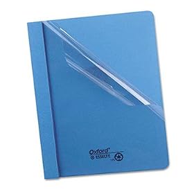 New-Oxford 55801 - Clear Front Report Cover, Tang Clip, Letter, 1/2 Capacity, Blue, 25/Box - ESS55801