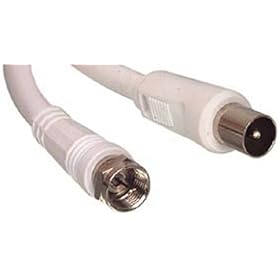 F Connector to Coax Lead 3m White