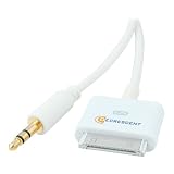 Decrescent Dock Connector to 3.5mm Jack Car Stereo Auxiliary (AUX) Line Out Audio Cable Lead for Apple iPod, iPhone and iPad - 1.2m