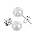 Areke Women's Faux Pearl Earrings Stud - Surgical Steel Earings Pin,Round Ball Jewelry Set of 6 Pairs