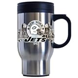 New York Jets Stainless Steel 18 oz Beverage Travel Mug - NFL Football Fan Shop Sports Team Merchandise
