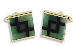 Cufflinks - Stone, Jade and Onyx Center