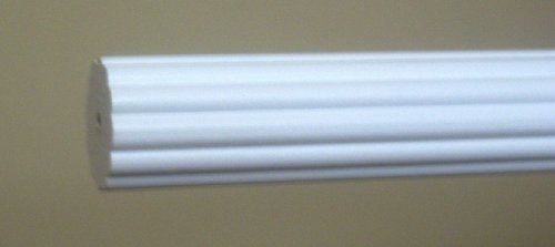1-3/8 inch Wood Fluted Drapery Rod in White Finish - 8' long [CAPITOL CITY LUMBER]