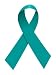 100 Pack Teal Blue Ribbon Temporary Tattoos for Ovarian Cervical Uterine Cancer Awareness