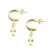 14K Yellow Gold Baby Hoop with Dangling Cross Earrings