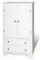 Furniture online: Prepac Monterey White 2-Door Armoire