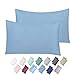 California Design Den 600-Thread-Count Cotton Dusty Blue Standard Size Pillowcases - Long-Staple Combed Cotton Bed Pillow Covers for Sleeping, Soft & Silky Sateen Weave
