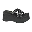 Demonia Shoes Women's MOLLY-07, 3 1/2" O-Ring Strap P/F Black Pu Sandal