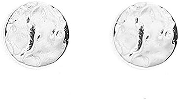 Jody Coyote Silver Plated Micro Hammered Button Stud MCR-0116-07