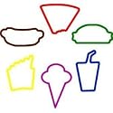 24/pk Fast Food Shaped Rubber Bands Bracelets Bands