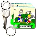 Londons Times Funny Medicine Cartoons - Kids Of The New Millenium - Key Chains