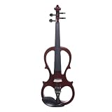 Cecilio 4/4 CEVN-1NA Solid Wood Electric/Silent Violin with Ebony Fittings in Style 1 - Full Size - Mahogany Metallic