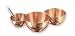 Old Dutch 964 Set/3 Solid Copper Beating Bowls (6'',7'',8'') with 8'' SS Whisk