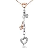 14k White and Rose Gold 1/4ctw Diamond Heart Pendant (HI/I1)