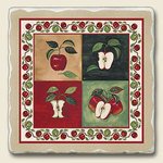 Tumbled tile trivet ~ Apple Series ~ 8 inch square ~ code 277