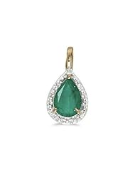 14k Yellow Gold Pear Emerald Pendant (chain NOT included)