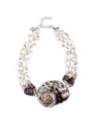 Meg Carter Designs Mother of Pearl, Pietersate and Citrine and Shell "Chatham" Necklace