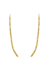 19.00 Cts Graduated Square Shaped Bead Natural Yellow Diamond Strand Necklace in 14K White Gold