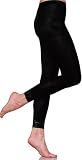 Black Opaque Microfiber Leggings with Sexy Black Lace Trim by Foot Traffic