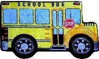 Buy Low Price Cozy Fun Time Shape High Pile School Bus 31×47 Play Time Nylon Area Rug FTS-142 3147 FTS-142 3147