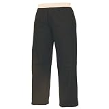 Black solid classic flannel cotton pants for lounging, sleep, sports. Unisex relaxed fit, available in 3 Youth sizes, exposed elastic waist