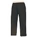 Black solid classic flannel cotton pants for lounging, sleep, sports. Unisex relaxed fit, available in 3 Youth sizes, exposed elastic waist