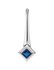 14K White Gold Sapphire Pendant -- LIFETIME WARRANTY