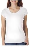 Bella Ladies Cotton Poly Carmin Distressed Vintage Tee T-Shirt - White