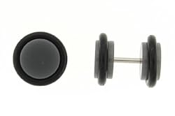 Acrylic Neon Charcoal Fake Plugs - 16 Guage Earwire - 0G Fake Part - Sold as a Pair