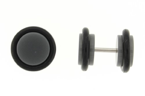 Acrylic Neon Charcoal Fake Plugs - 16 Guage Earwire - 0G Fake Part - Sold as 