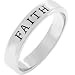 4mm Silver FAITH Fashion Band Ring (Size 4,5,6,7,8,9)