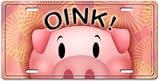 Oink! Pink Pig Decorative License Plate
