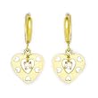 14K Yellow Gold CZ Cutout Heart Huggy Earrings