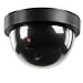 Ex-Pro Dummy Dome Überwachungskamera/ Kameraattrappe, schwarz mit eingebauter rotblinkender LED
