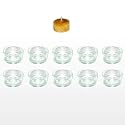 Teelichtgläser 10 Stück/Packung, H 2,5 x Ø 4,5 cm