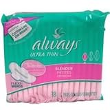 Always Thin Ultra Maxi Pads Slender With Wings - 18 pads/pack, 12 packs