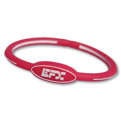EFX Silicone Oval Bracelet, 7-Inch, Pink/White