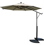 8603 Alu. Dual Function Umbrella, 9 ft, Sunbrella, Natural