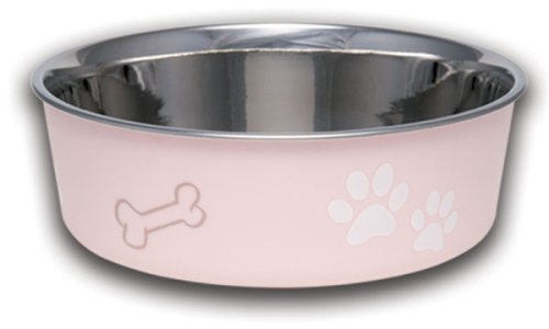 Loving Pets Bella Bowl Stainless Steel Dog Food Dish – PINK – size Medium