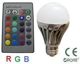 GreenLEDBulb 9 Watt RGB LED Globe light bulb with a Remote, 16 color choices, Replacement for Halogen recessed downlighting, ceiling lighting, accent lighting