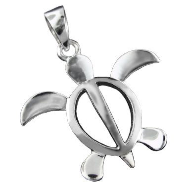 925 Silver Medium Turtle Petroglyph Pendant Hawaiian Jewelry