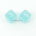 WCXPF0625E2 Teal Frosted D6 Dice 2pc White Numbers Aprox 16mm