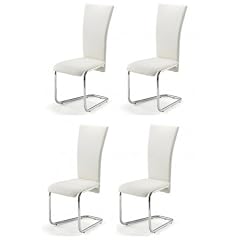 4x Design Stuhl Donco 32 Esszimmerst�hle St�hle aus Kunstleder Wei�