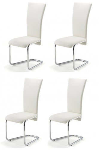 Ilert 4 x Freischwinger Donco Kunstleder cremeweiss