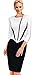 Babyonline Office OL Wear to Work Front Zip Patchwork Casual Party Pencil Dress